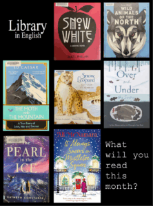 book selection from the library in english